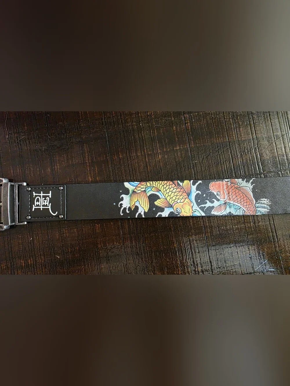Ed Hardy Skull Fish Reversible Belt Black White Mens 34